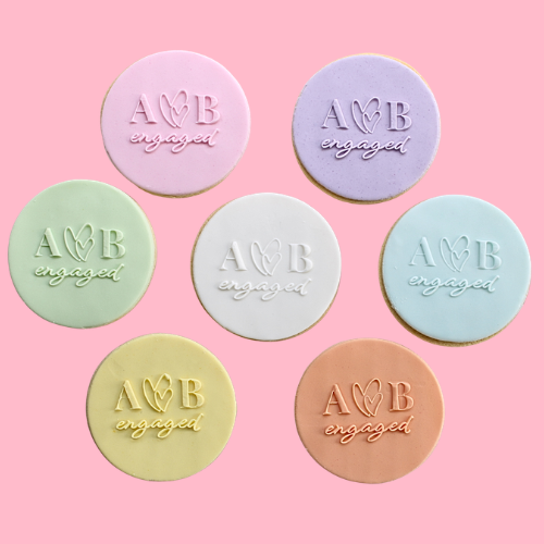 Monogrammed Engaged Cookie Favour