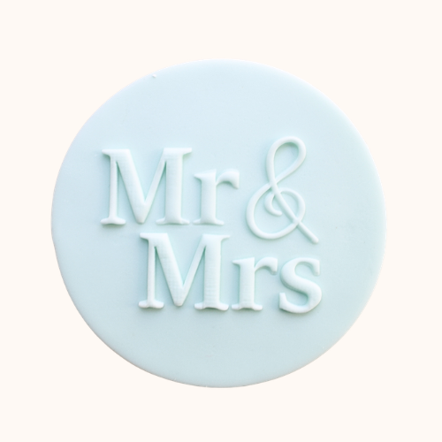 Mr & Mrs Embossed Wedding Cookie Favour