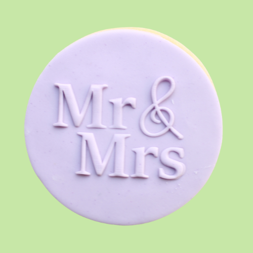 Mr & Mrs Embossed Wedding Cookie Favour