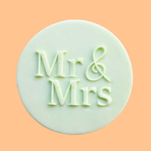 Mr & Mrs Embossed Wedding Cookie Favour