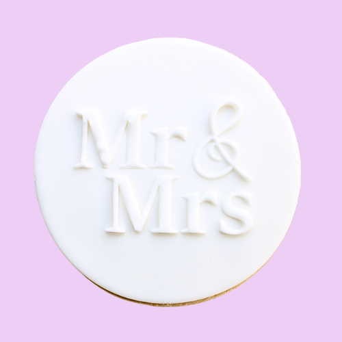 Mr & Mrs Embossed Wedding Cookie Favour
