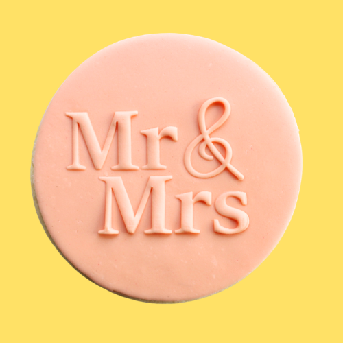 Mr & Mrs Embossed Wedding Cookie Favour