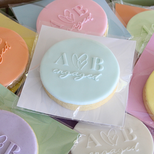 Monogrammed Engaged Cookie Favour