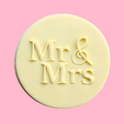 Mr & Mrs Embossed Wedding Cookie Favour