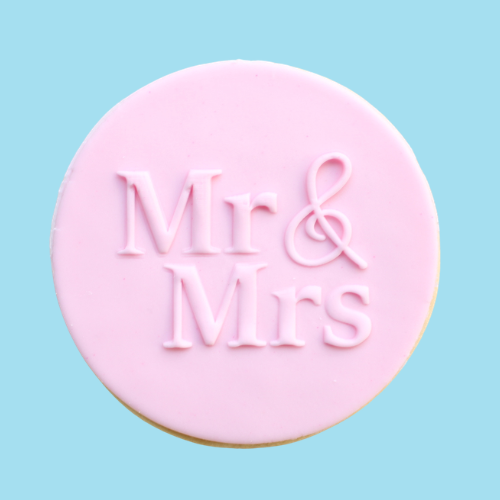 Mr & Mrs Embossed Wedding Cookie Favour