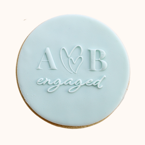 Monogrammed Engaged Cookie Favour
