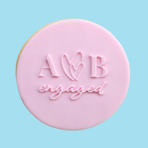 Monogrammed Engaged Cookie Favour