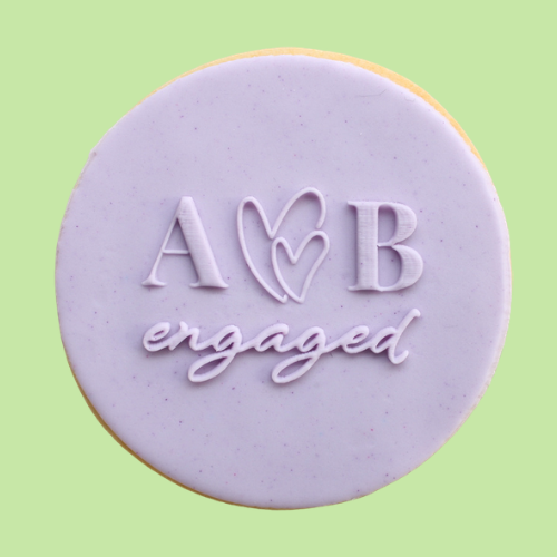 Monogrammed Engaged Cookie Favour