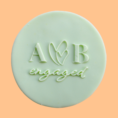 Monogrammed Engaged Cookie Favour