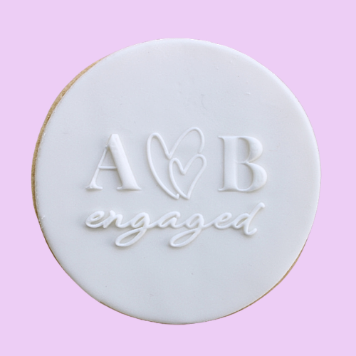 Monogrammed Engaged Cookie Favour