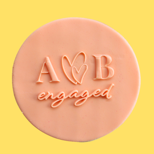 Monogrammed Engaged Cookie Favour