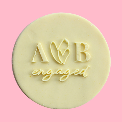 Monogrammed Engaged Cookie Favour